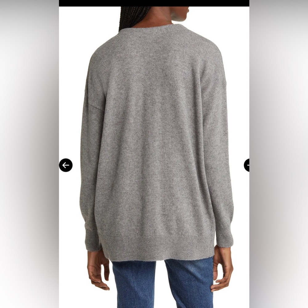 Madewell V-Neck Merino Wool blend  Relaxed Cardigan Heather Pewter, size M - Picture 10 of 11